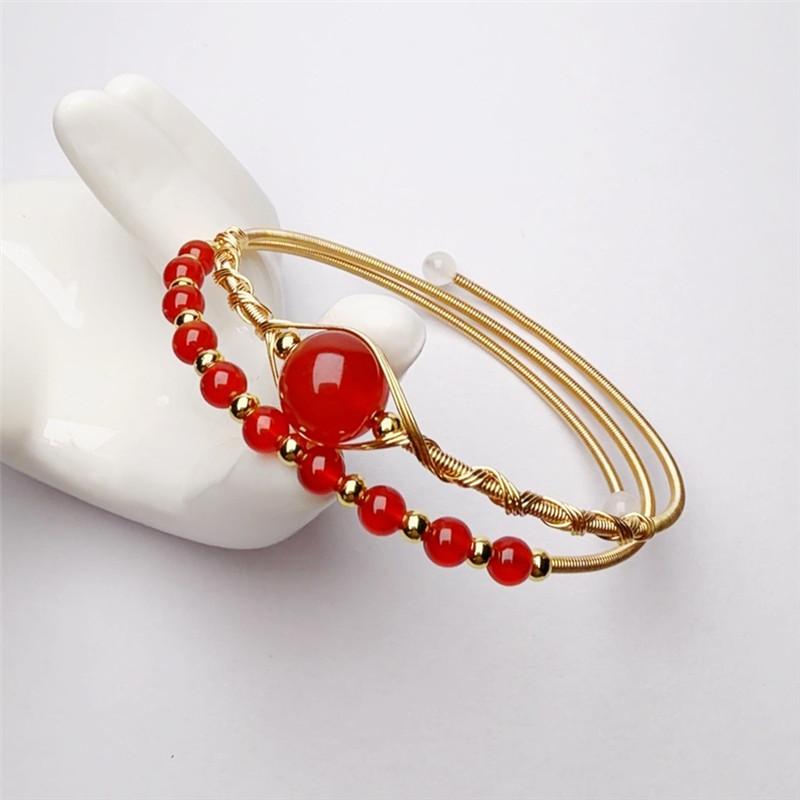 Natural crystal winding bracelet gray blue moonlight amethyst lapis lazuli 14K gold winding two-turn bracelet gold wrapped bracelet