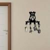 Cute Schnauzer Key Holder, Heavy Duty Metal Wall Mounted Rack with Hooks, Space Saving for Kitchen Office Bathroom Porch, Perfect Gift for Pet Lovers