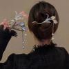 High-end Opal Tulip Tassel Hairpin Ladies Pull Hair On The Back of The Head One-word Twist Clip Personalized Frog Buckle Hair Accessories
