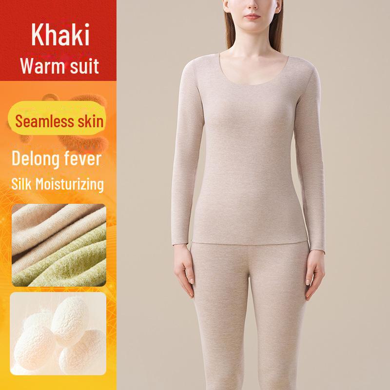 Dámská kašmírová hedvábná termoprádlová souprava: Německý samet, Silný, Útulný, Nezbytnosti pro podzim a zimu.
