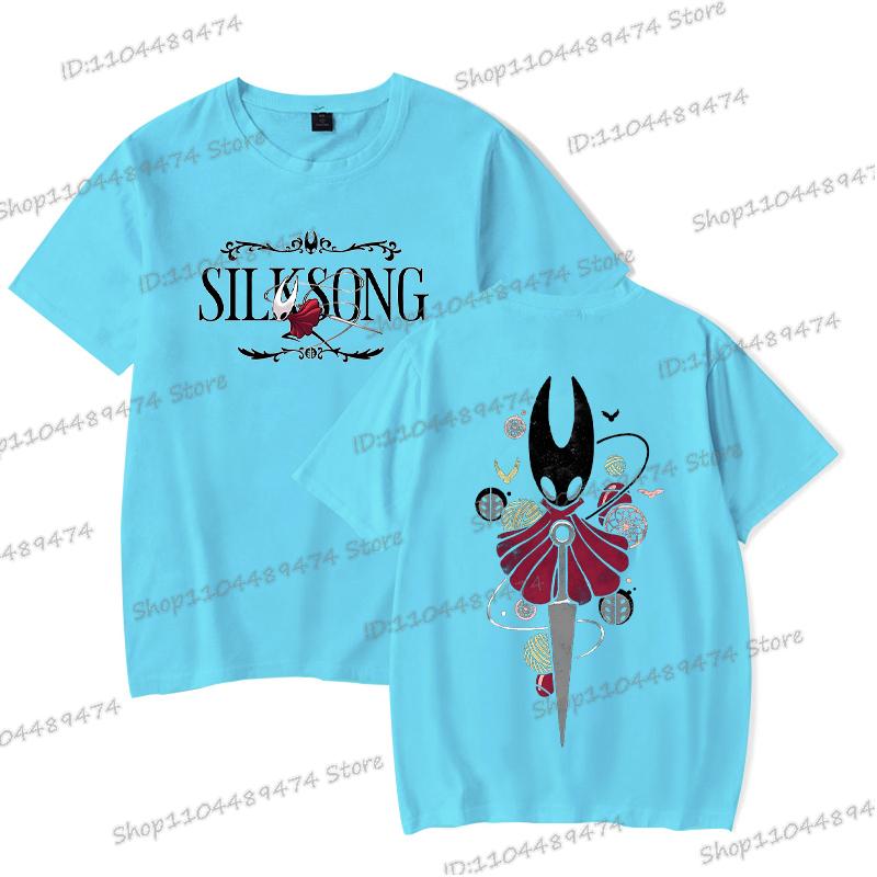 Hollow Knight Silksong Funny Game T-shirts Men Women Crewneck Short Sleeve Y2K Tops Cartoon Style Hollow Knight Unisex Tshirt