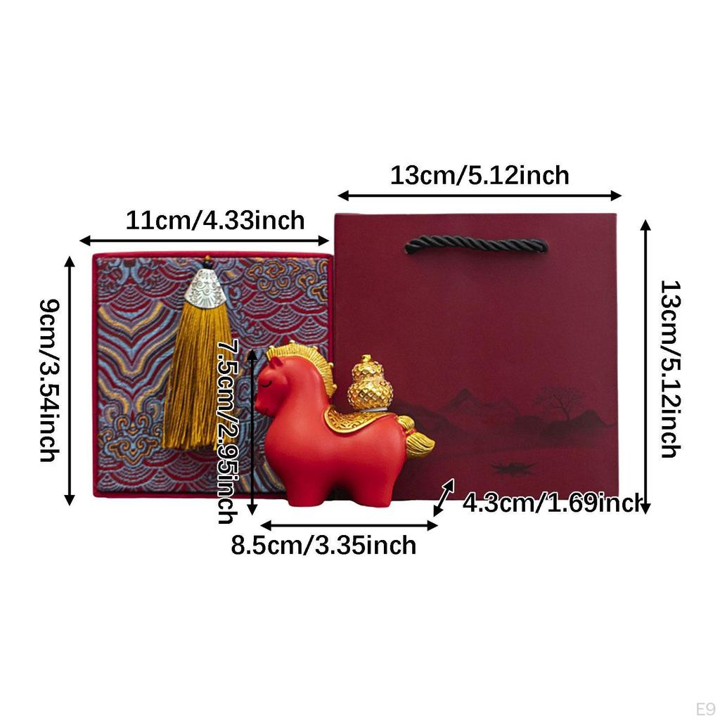 Pferdestatue Desktop-Ornament Dekorative Kreative Skulptur Feng Shui Dekor für Schrank Bücherregal