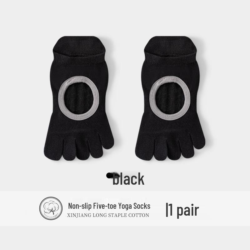 Women's Anti-Slip Yoga & Pilates Five-Toe Socks - Summer Thin, Pure Cotton Toe Separator Boat Socks