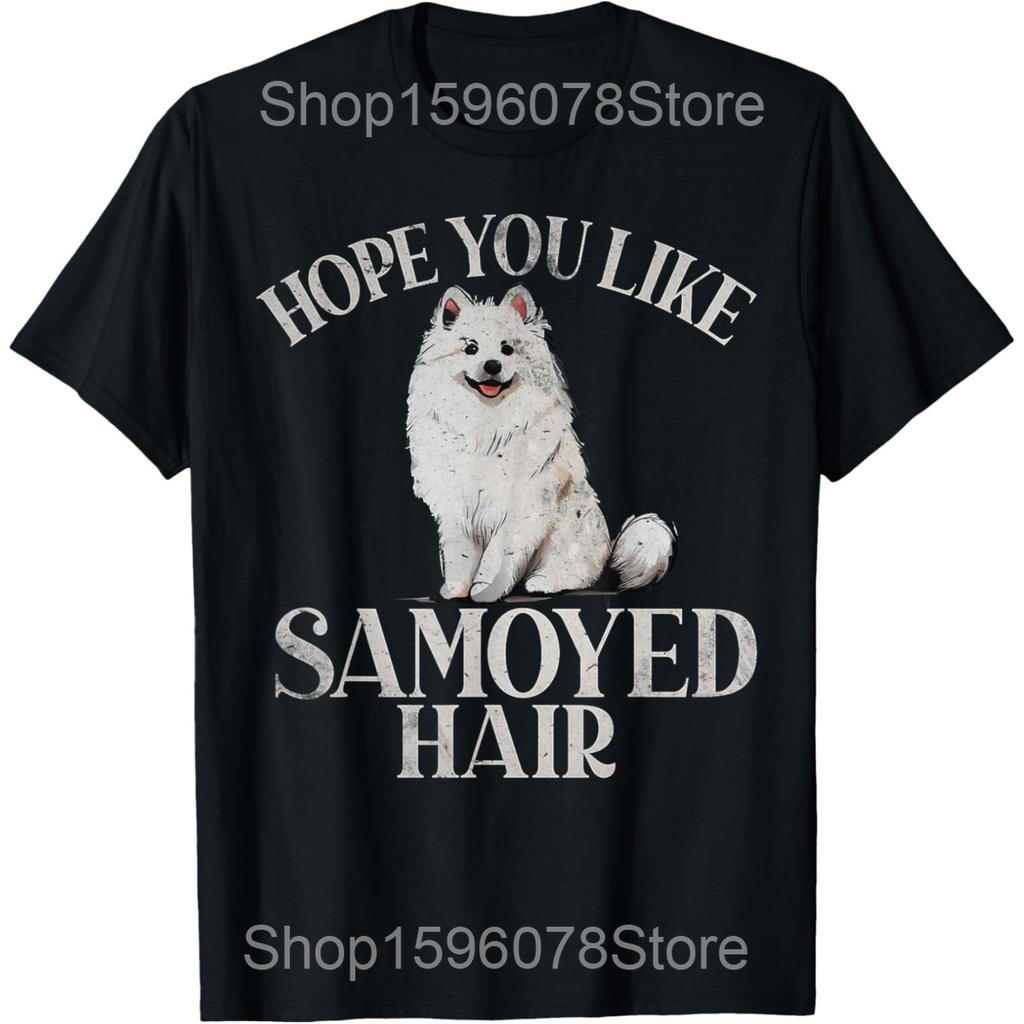 Samoyed Pocket Dog Puppy Pet Animal Lover T Shirts Men Pure Cotton Humor Streetwear Tee Shirt Short Sleeve Unisex Loose Clothing