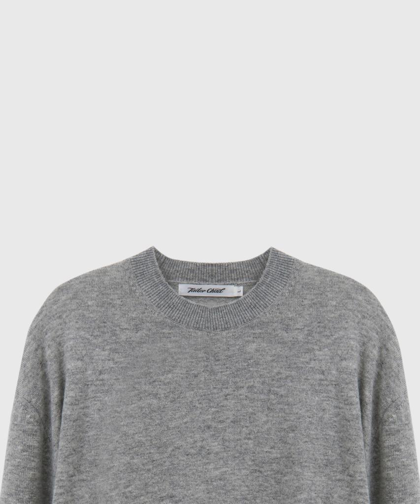 TAILORCHAD Merino Wool Round Neck Knit (Light Gray)
