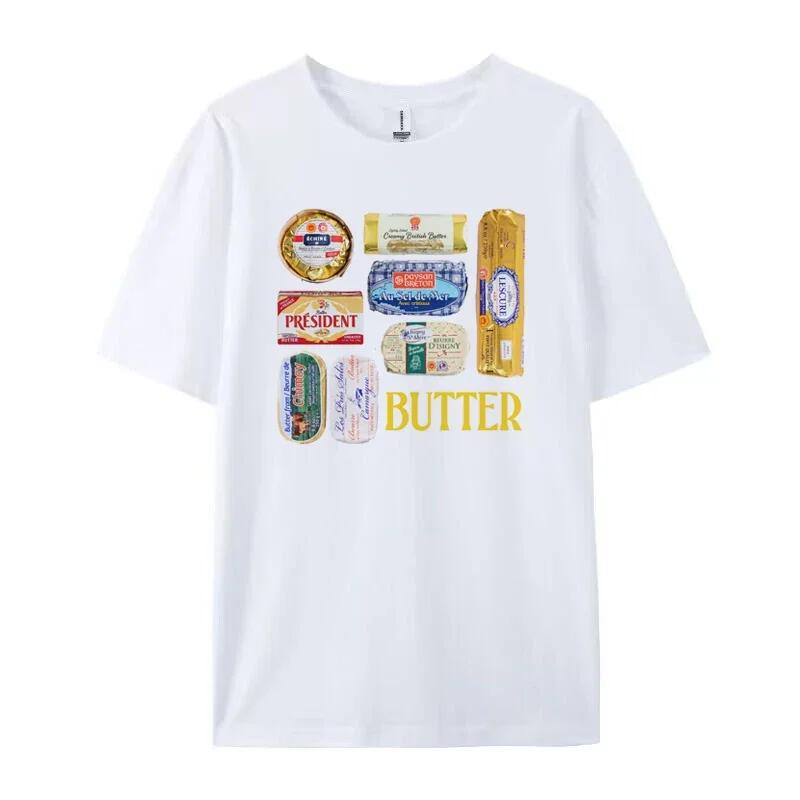 

Butter Graphic TShirts Women 90s Retro Funny Butter Lover T Shirt Cute Foodie Tee Shirt Unisex Vintage Grunge Aesthetic Clothes S