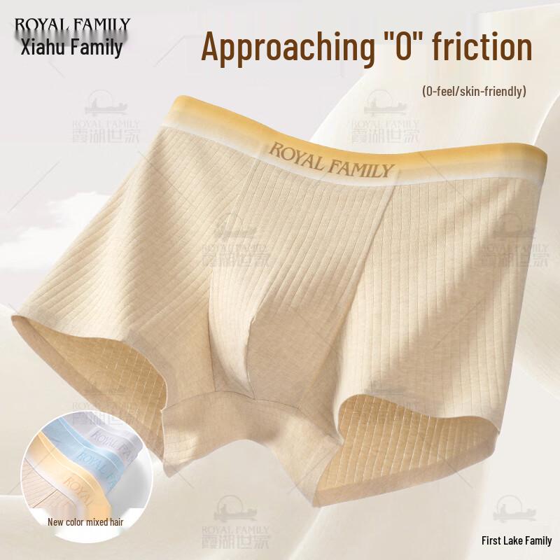 Xiahu Shijia Men's 5A Antibacterial Seamless Boxer Briefs 3-Pack