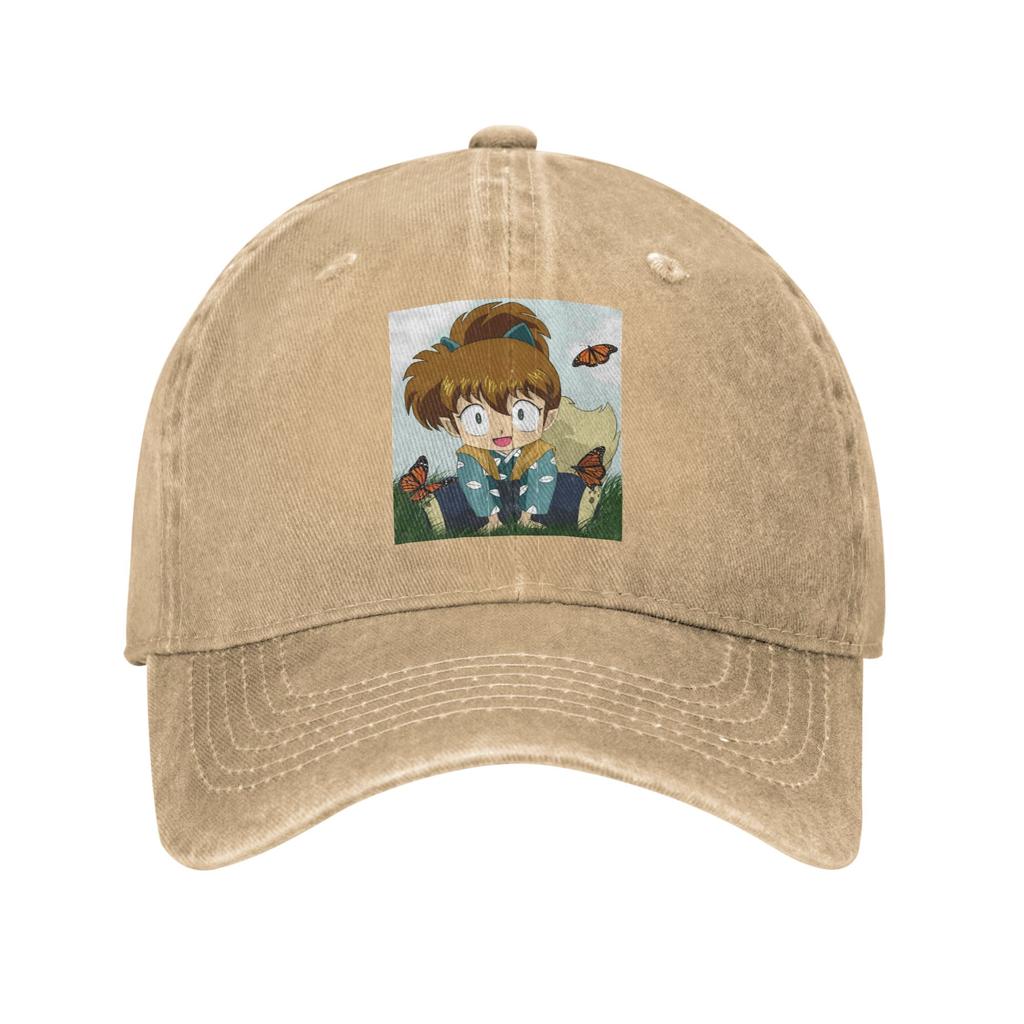 Anime Inuyasha Shippo Washed Denim Cap Casual Baseball Caps Adjustable Hat Summer Unisex Baseball Hats
