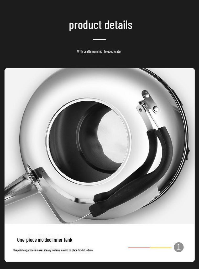 304 Stainless Steel Large Electric Kettle with Auto Power-Off & Keep Warm, Whistle Teapot for Household