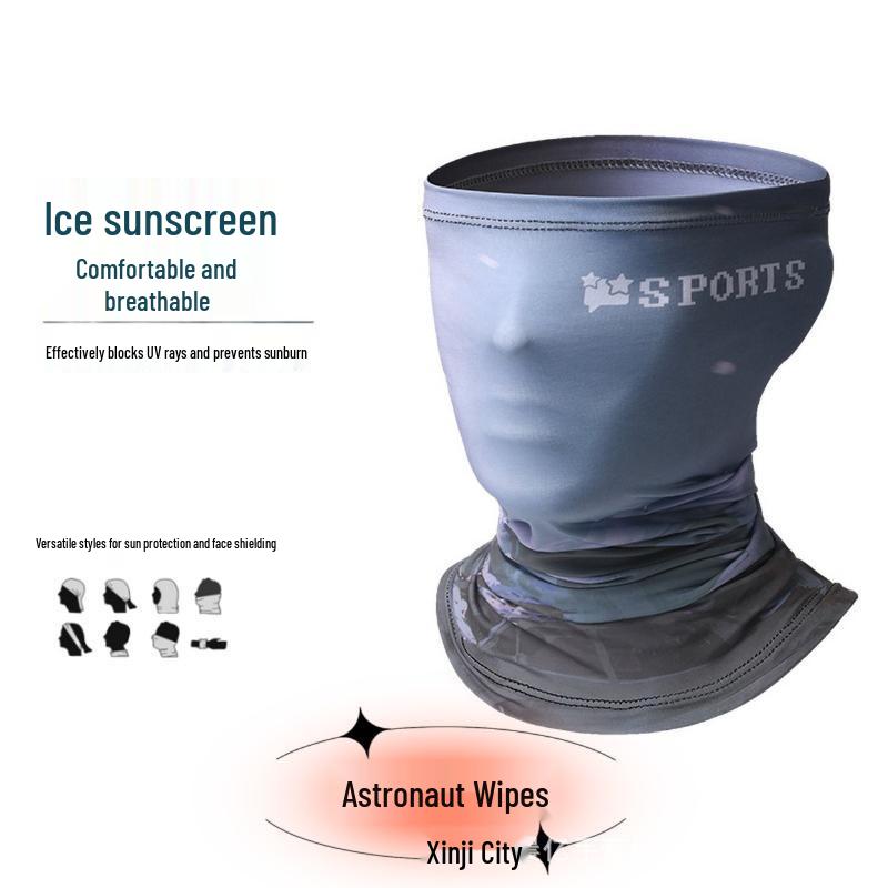 Men's Ice Silk Sun Protection Arm Sleeves & Face Mask for Outdoor Cycling & Sports