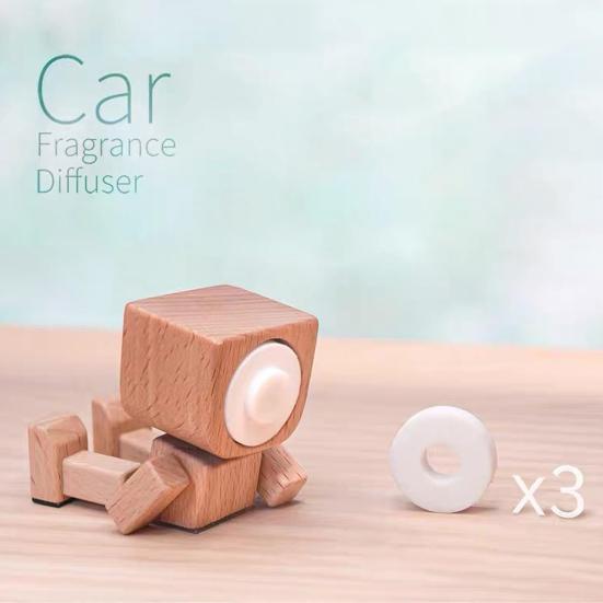 1/2 Sets Shaking Wooden Man Figurine with 12 Magnetic Expressions Handmade Shaking Feet Wooden Doll Car Dashboard Desktop Decoration