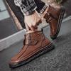 Ανδρικές Δερμάτινες Μπότες Φερμουάρ Ψηλό Τοπ Casual Παπούτσια Αθλητικά 39-48