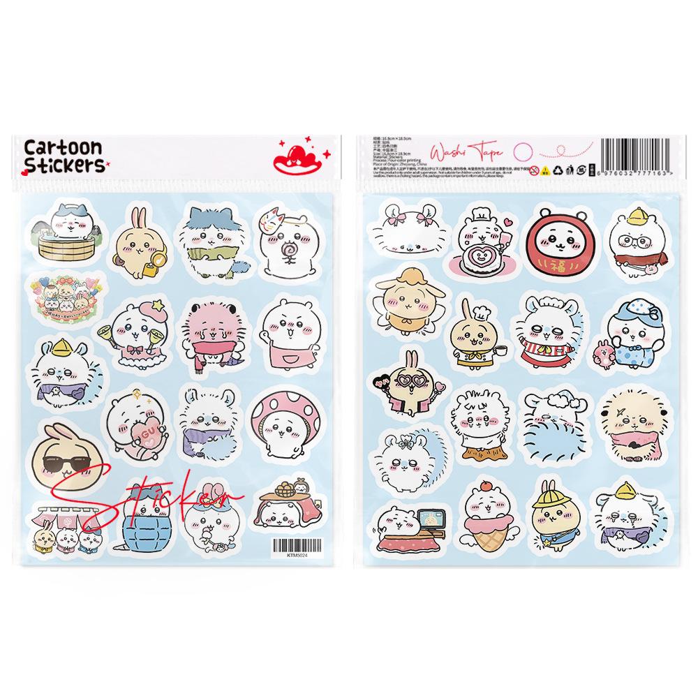 100Pcs Cute Chiikawa Stickers Diy Waterproof Vinyl Scrapbook Phone Case Water Cup Lovely Cartoon Anime Sticker Kids Gift Toy