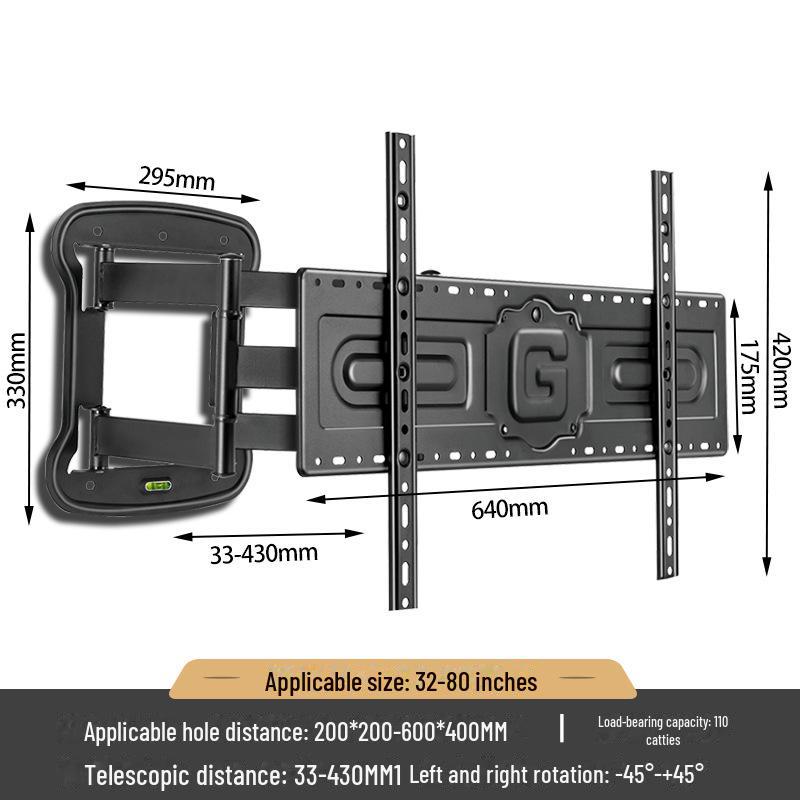 Ultra-Thin Telescopic Rotating Wall Mount Bracket for 65-100 Inch TVs