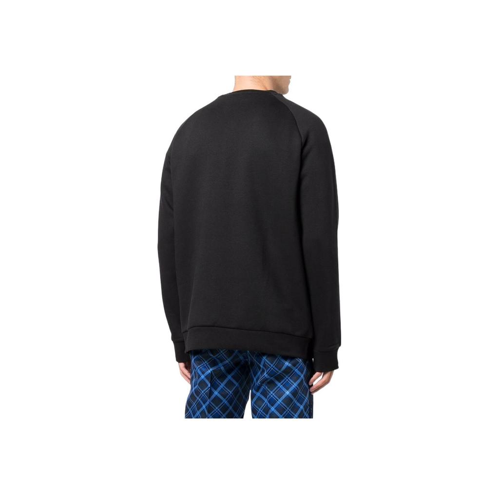 Adidas Originals Trefoil Solid Logo Print Crew Neck Sweatshirt Men Tops Black H34645