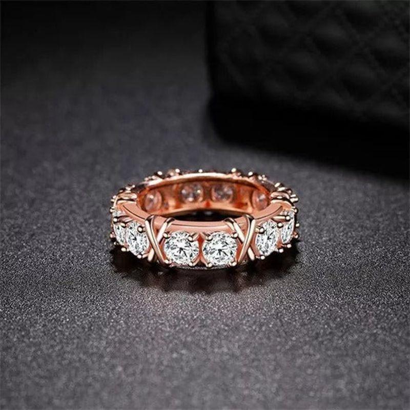 Fashion Cubic Zirconia Delicate Women Weight Loss Ring Couple Health Care Jewelry Cross Geometric CZ Dancing Party Wedding Rings