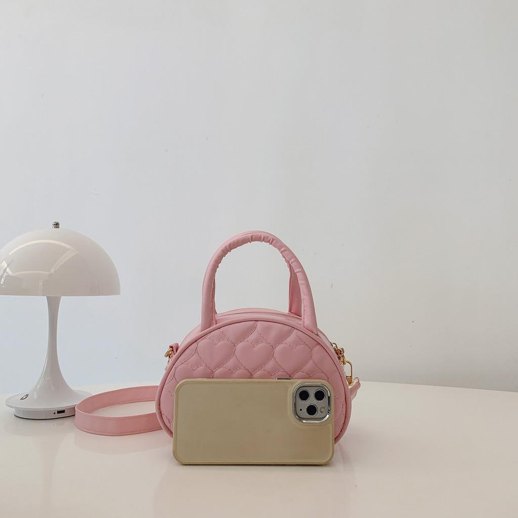 Childrens Cute Heart Embroidered Girls Pu Mini Bag With Breathable And Lightweight Design For Kindergarten Use