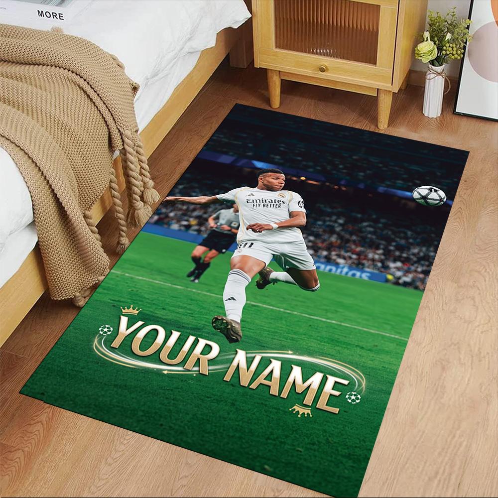 Mbappé Customize Text Floor Mat Suitable for Entryway Kitchen Outdoor Game Room Anti-slip Rug Office Home Decor Perfect Gift for Women/Men