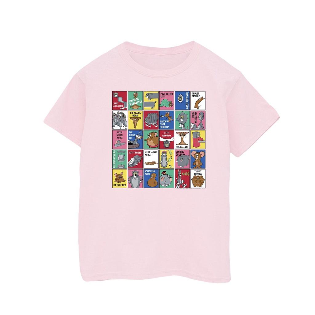 Tom and Jerry Tricou din bumbac cu imprimeu pătrat pentru fete