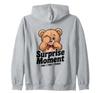 Cute Teddy Bear Surprise Moment - Fun Playful Peek-A-Boo Zip Hoodie