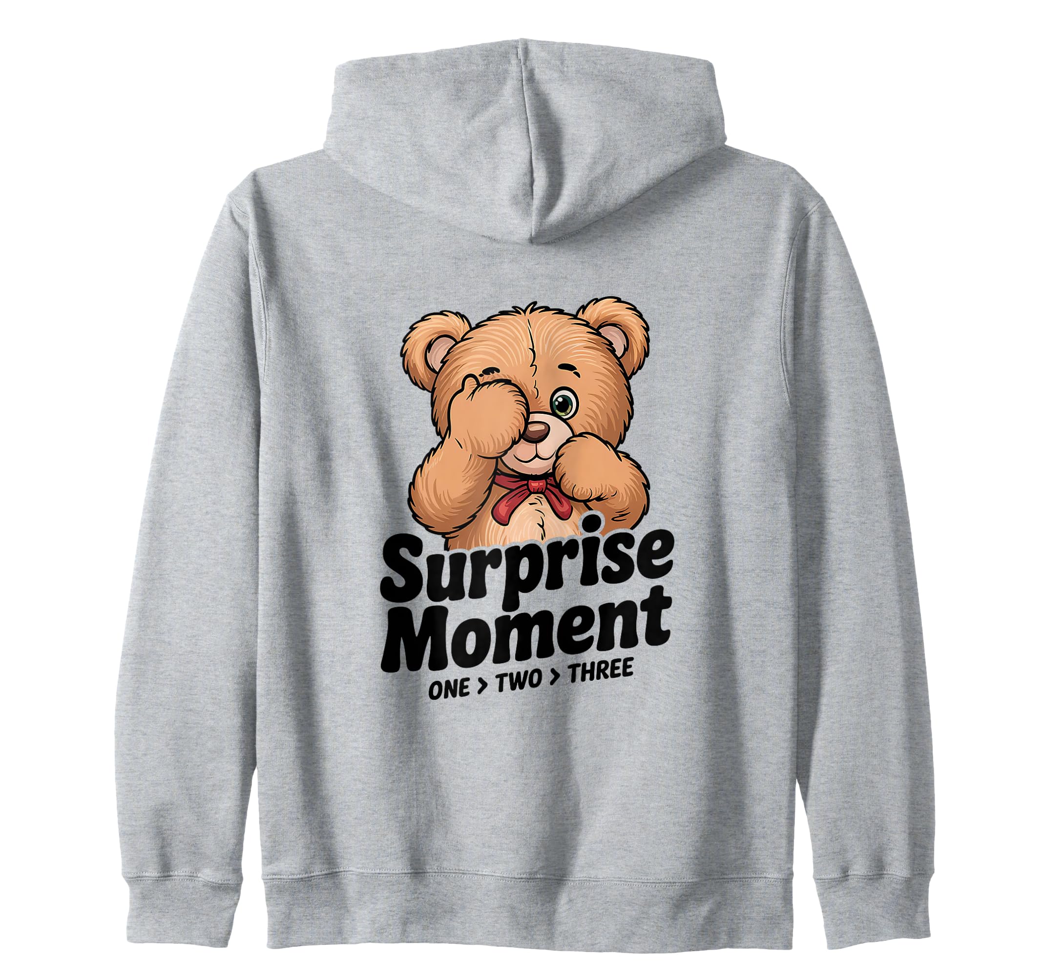 

Cute Teddy Bear Surprise Moment - Fun Playful Peek-A-Boo Zip Hoodie