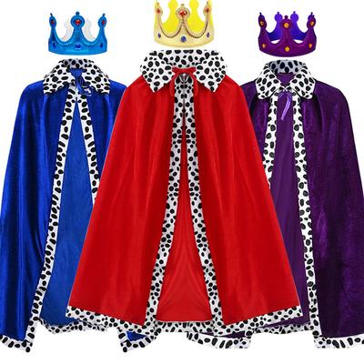 Erwachsene Kinder Umhang König Prinz Cosplay Kostüm Krone Schal Eltern-Kind Aktivität Party Auftritt Kostüm Halloween Umhang