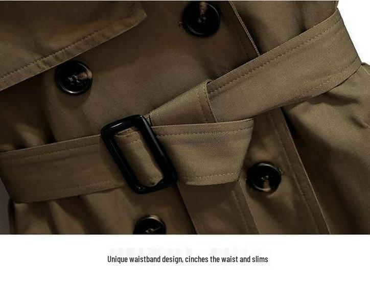 2024 Women's Spring Korean Style Trench Coat: Petite Mid-Length, British-Inspired High-End Outerwear
