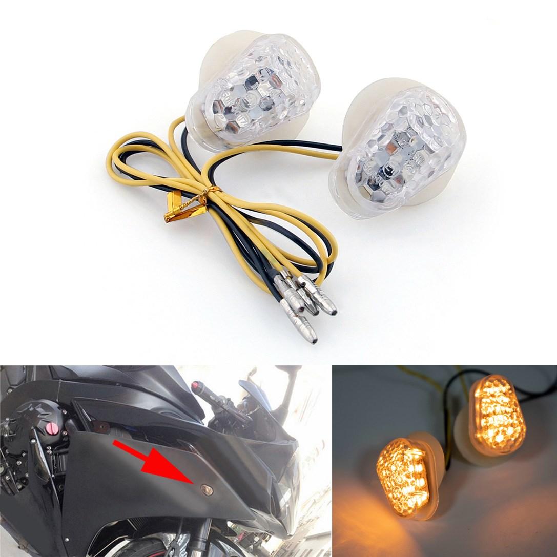 

LED Turn Signals For Yamaha YZF R1 R6 R6S R3 FZ1S FZ6S FZ6R XJ6 MT-03 FZ8 FZ10 Clear