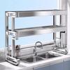 Youshu 304 Stainless Steel 66cm Wall-Mounted Foldable Dish Rack with Utensil Holder