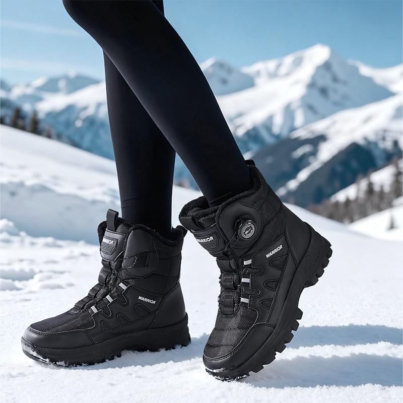 Warrior Slip-Resistant Warm Thickened Fleece Autumn Winter Comfortable Versatile Trendy Mid-Calf Snow Boots Kids Boots Black WBN(JS)-190204