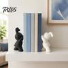 Ästhetisches Schlafzimmerregal Dekor 2 Stück Kaninchen Buchstützen, 3D-gedrucktes Kaninchen Mattschwarz Und Funktionale Schüler Schreibtischzubehör Weiße Buchstopper, für Zuhause