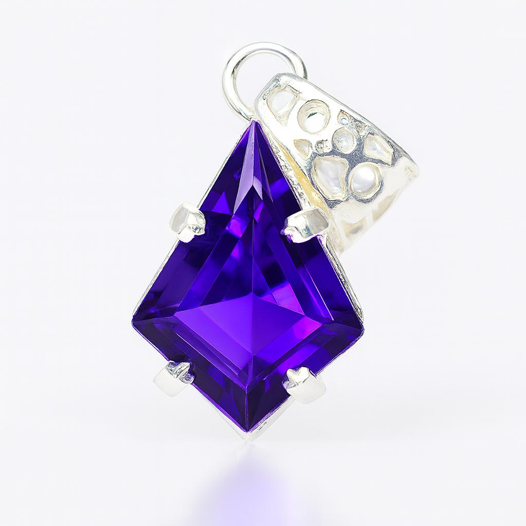 Beautiful Fancy 925 Sterling Silver CERTIFIED 42 Ct Tanzanite Gemstone Pendant AI-103-NS