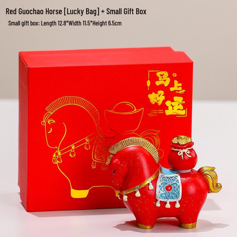 Creative Red Horse Mascot Figurine for Office or Living Room Decoration - Instantly Attracts Wealth