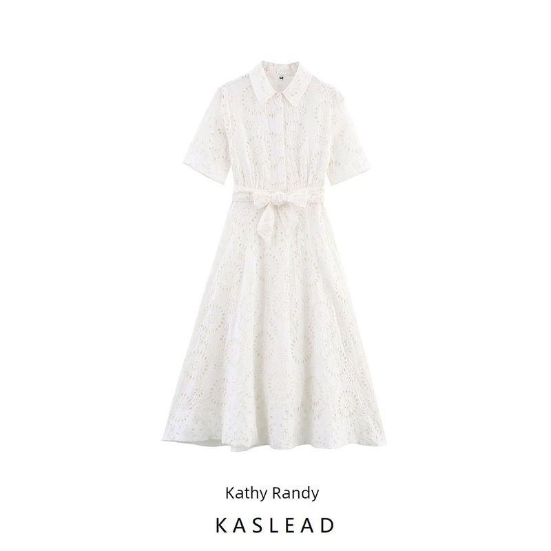 Kaslead New Women clothes Western Style Fashion Simple Elegant Embroidered Shirt Style Dress 4786137