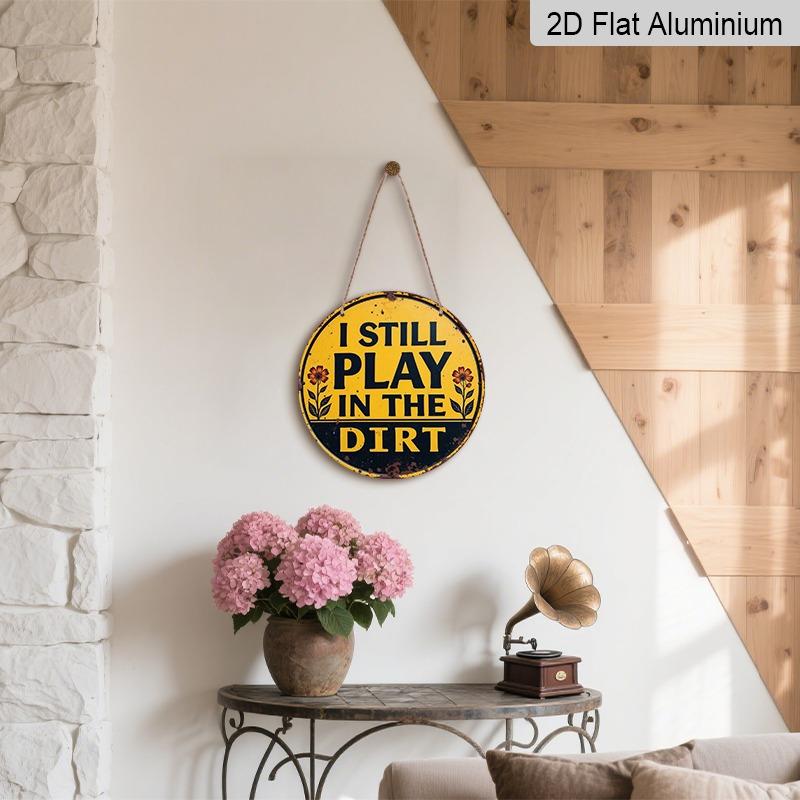 2D Flat Aluminum Sign Featuring A Humorous Design in Yellow and Black, Measuring 7.87 X 7.87 Inches. Perfect for Home Decor, Bedroom Decor, Bars