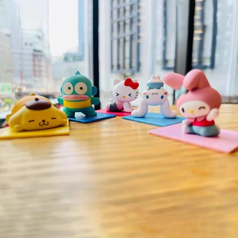 New Bowknot And Yoga Kuromi Cinnamoroll Blind Box Kawaii Mini Decorative Action Figure Trendy Toys Cute Girls Birthday Gift