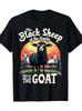 Plus Size[Printed T-Shirt] Black Sheep Family Goat Pattern T-Shirt| Casual Round