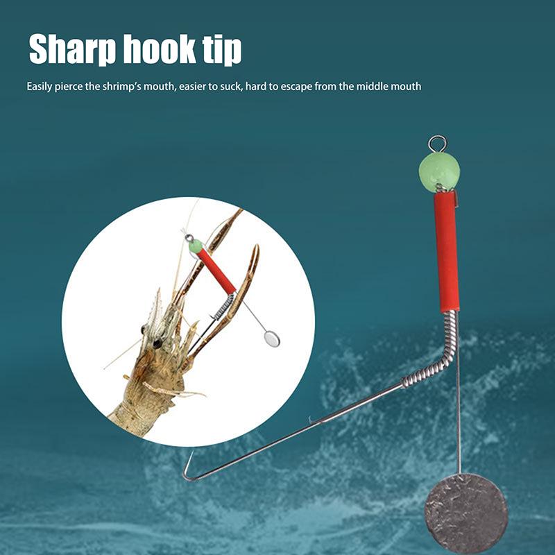 10Pcs Stainless Stell Shrimp Hook Wild Artifact Tool River Shrimp Hook Fishing Tackle Accessories Fishing Shrimp Tool