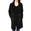Women's Plus Size Double-Breasted Wool Overcoat with Suit Collar