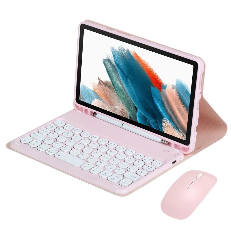8,7 Zoll Galaxy Tab A11 Tablet Hülle mit integriertem Stifthalter Silikonhülle Abnehmbare Bluetooth-Tastatur Maus Ständerfunktion
