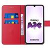 Case for Samsung Galaxy A34 5G Synthetic Leather Red Anti-Scratch 360 Degree Protection