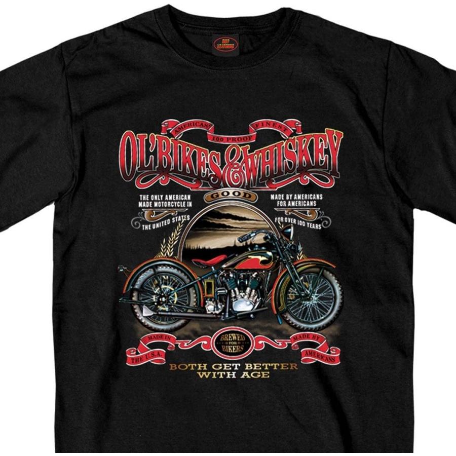 Черная футболка Hot Leathers с принтом  Ol  Bikes & Whiskey  S