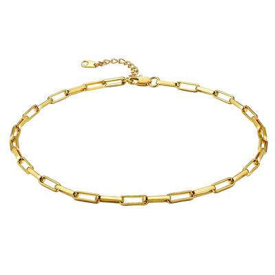 [ChainsHouse] Gold Choker Necklace for Women, Popular, 18k Gold, Long Azuki Chain, 35cm + 5cm, Accessory