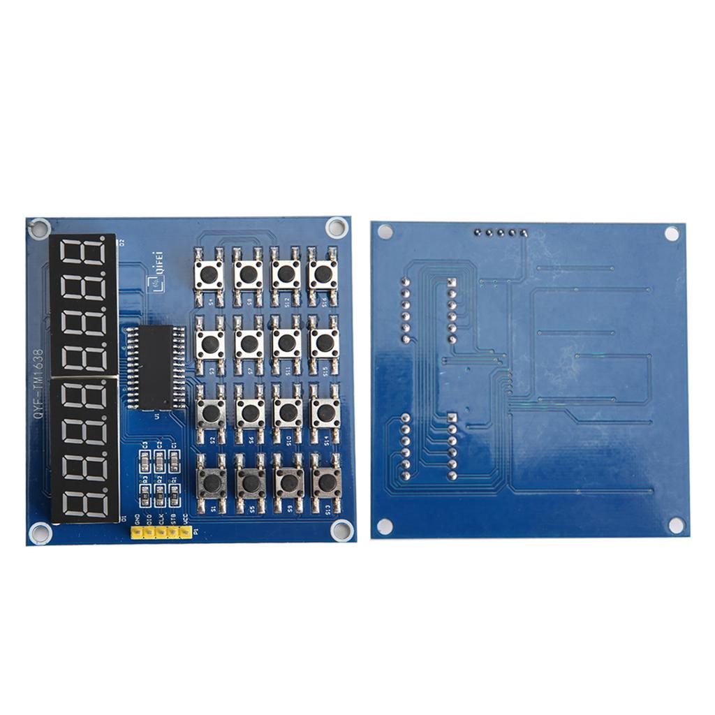 TM1638 3 Wire MCU Control 8 bit LED 16 Keys Keyboard Scanning and Display Module for Arduino