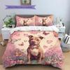 Pink Pitbull Pattern Bedding Home Decoration Birthday Gift (1 * duvet cover + 2 * pillowcase, without core)