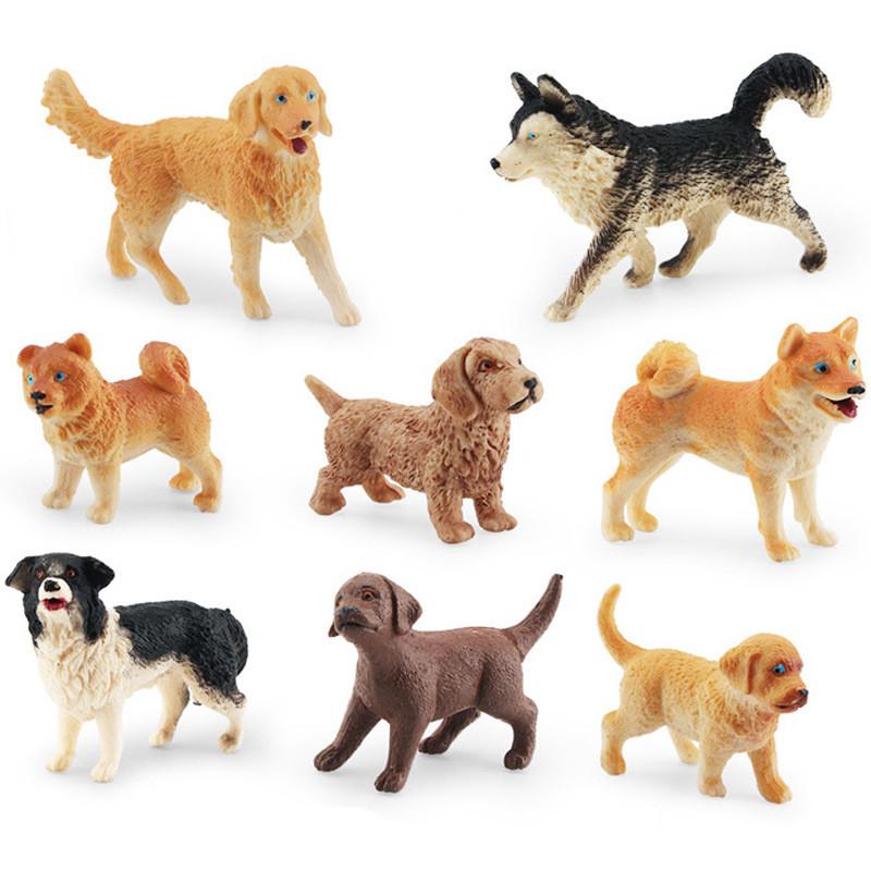 Entzückendes Miniatur-Hundemodell Realistisches PVC Husky Golden Retriever Shiba Inu Ausstellungsfigur