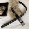 Rivet Leather Fur Belt Faux Fur Y2K Waistband Vintage Furry Waistband  Dress Decoration