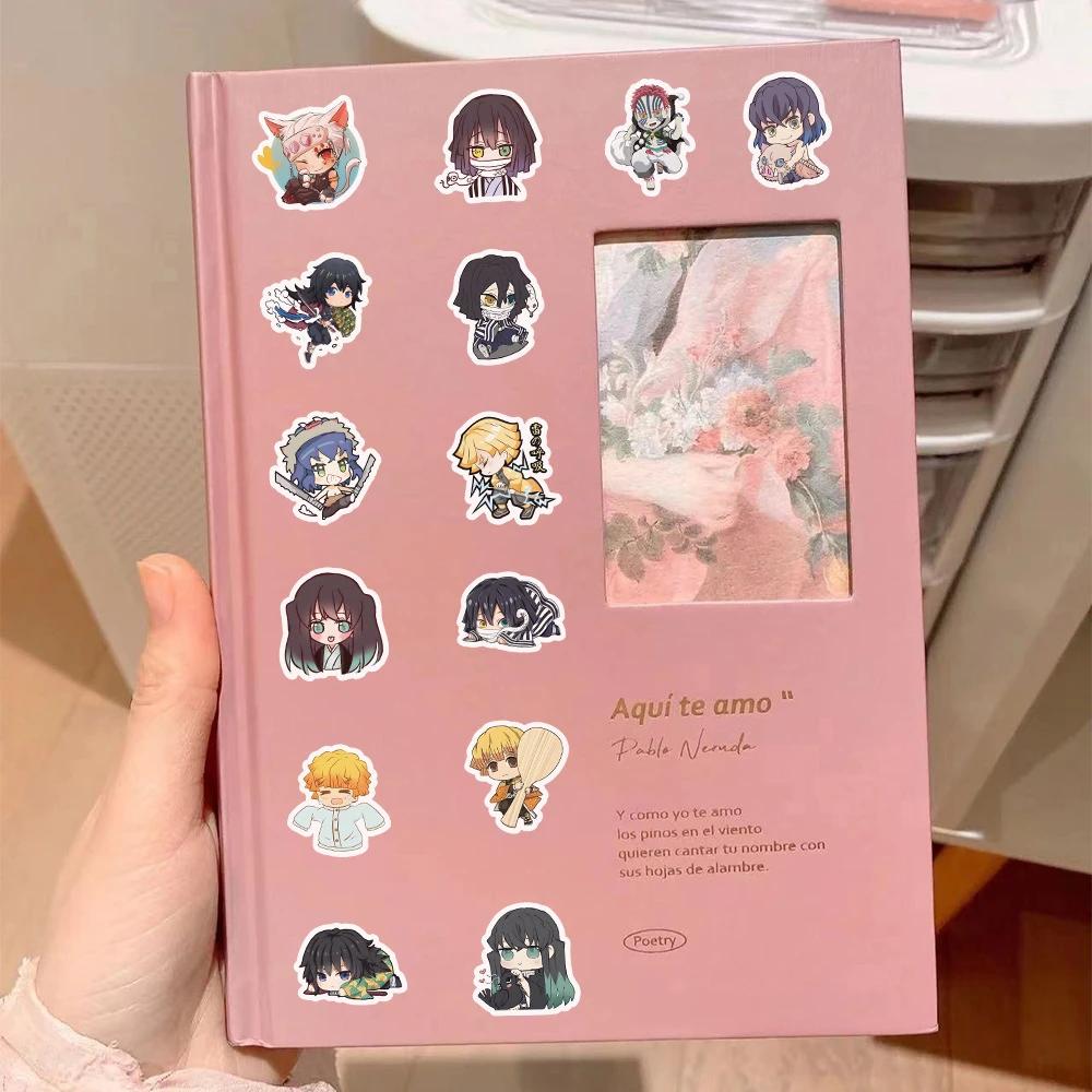 60PCS Q Version Demon Slayer Kimetsu No Yaiba Stickers For Luggage Phone Case Laptop Notebook Decals Kids Gift