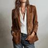 Chaqueta Blazer Clásica Entallada para Mujer Corte Delgado Ropa de Oficina Manga Larga Color Sólido 2026