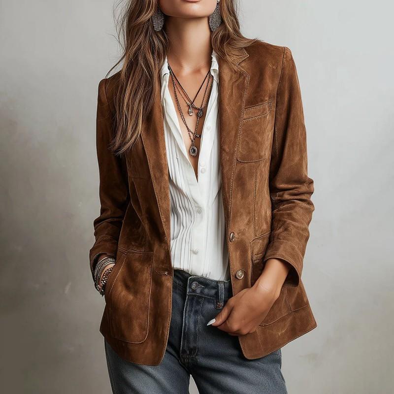 Womens Classic Tailored Blazer Jacket Slim